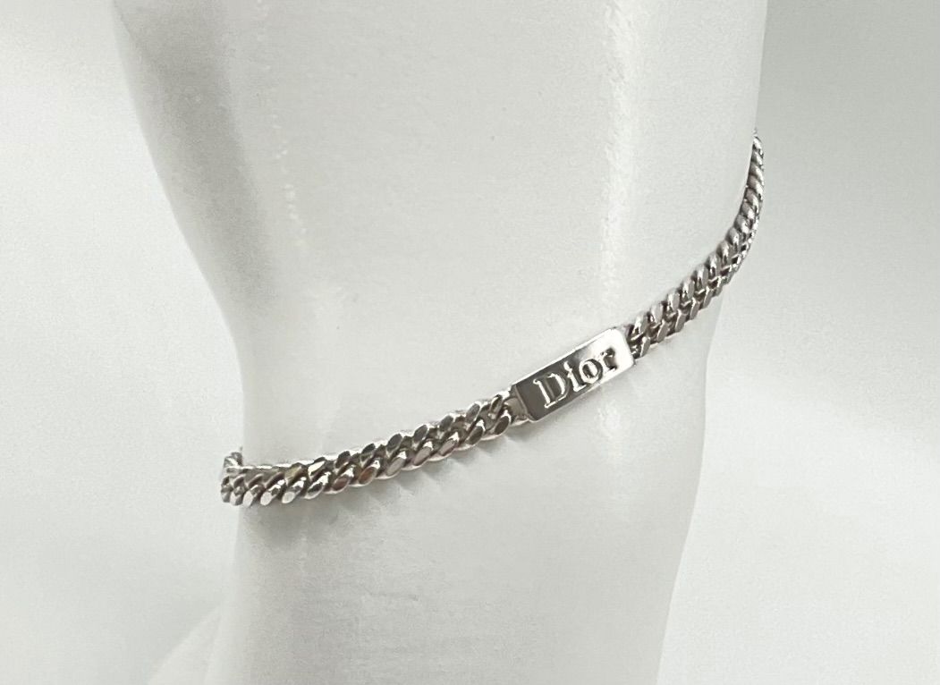 ディオール トロッター ロゴプレート ブレスレット ブラック シルバー Christian Dior 未使用 ディオール リップグロス ロゴ