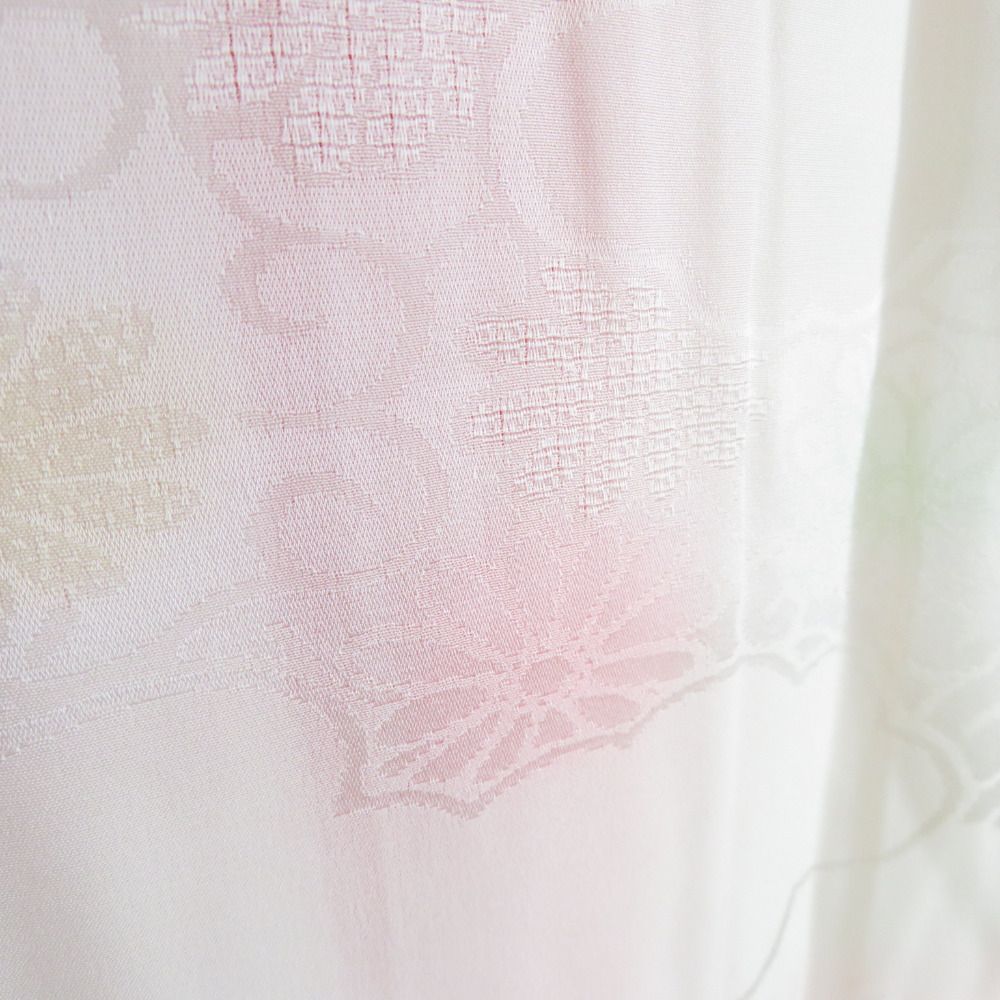 襦袢 振袖用 ぼかし 菊文様 桃色 正絹 広衿 袖無双 長襦袢 仕立て