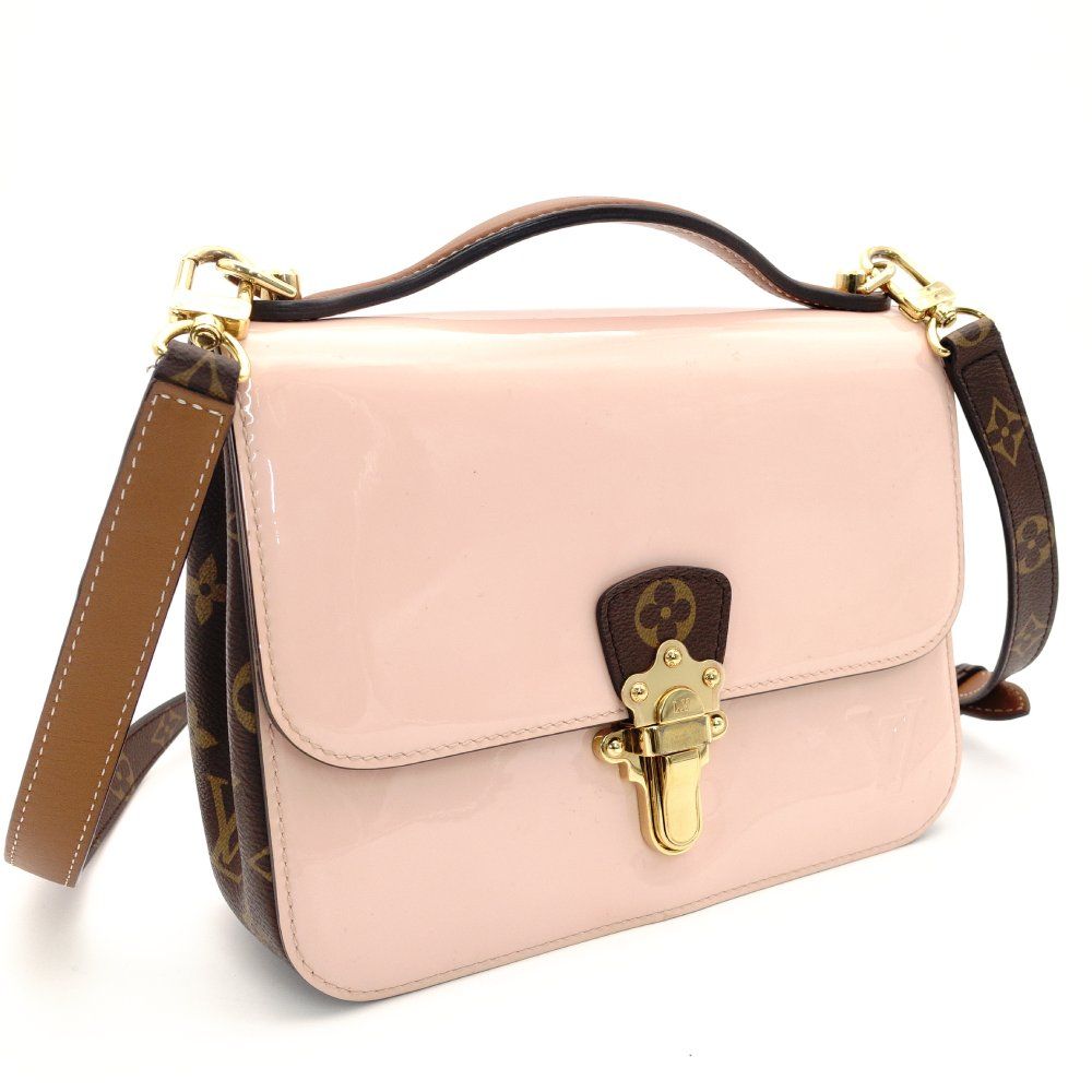 ルイヴィトン LOUIS VUITTON ヴェルニ チェリーウッドBB ハンドバッグ ピンク×ブラウン 2way モノグラム キャンバス クロスボディ7-10-166