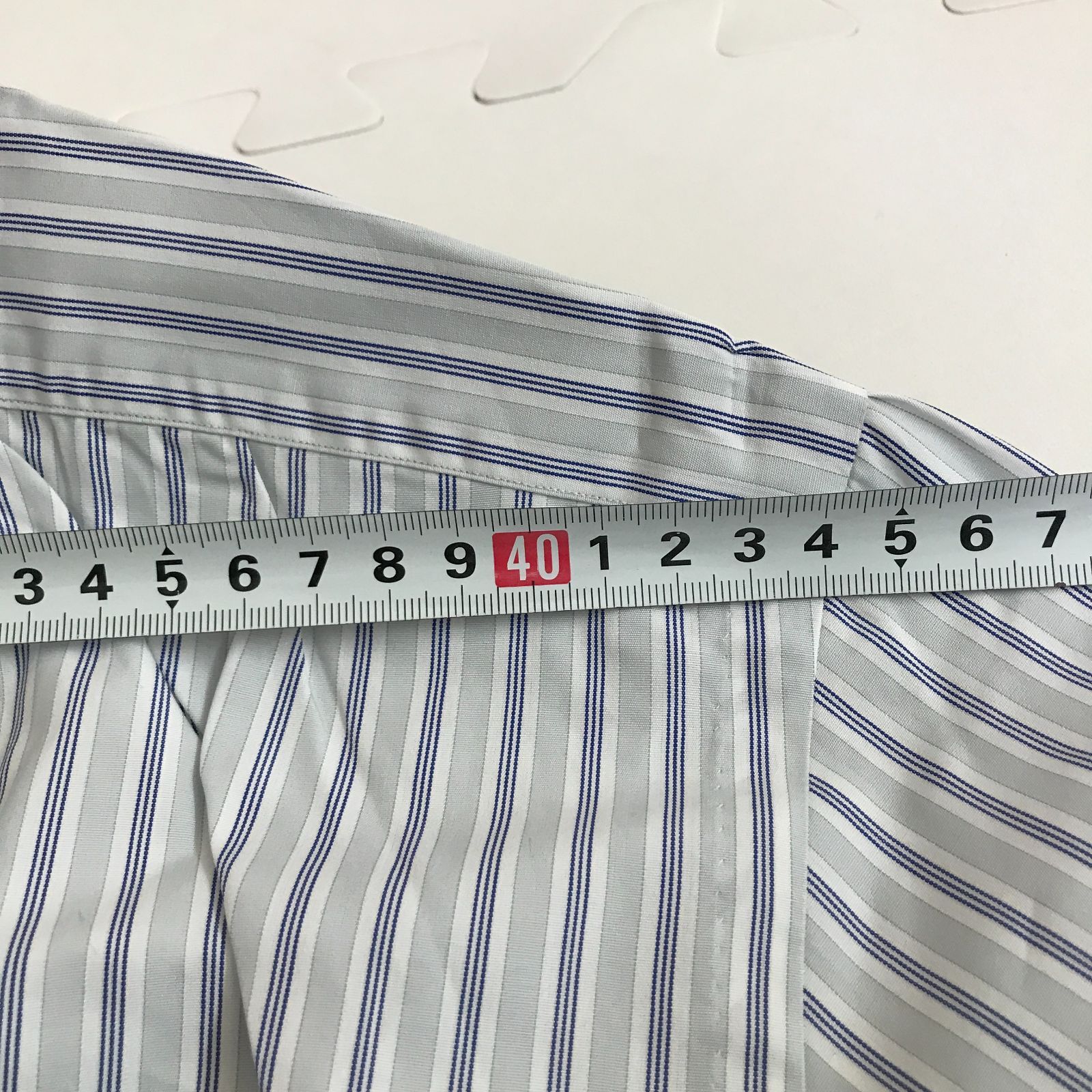 Maker'sShirt 鎌倉シャツ 長袖シャツ グレー ストライプ 38-81