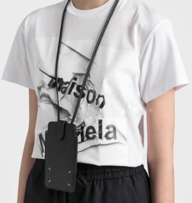 Maison Margiela メゾンマルジェラ黒 レザー スマホショルダーバッグ 