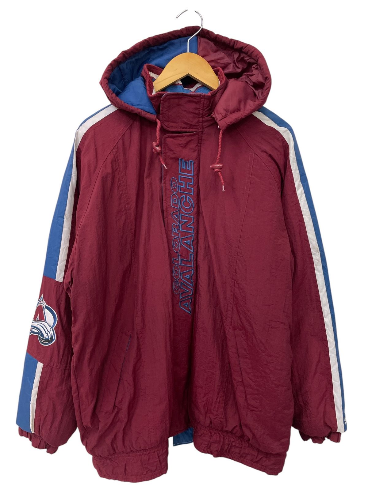 STARTER (スターター) NHL コロラド・アバランチ 中綿ジャケット 90s 古着 L エンジ メンズ/045