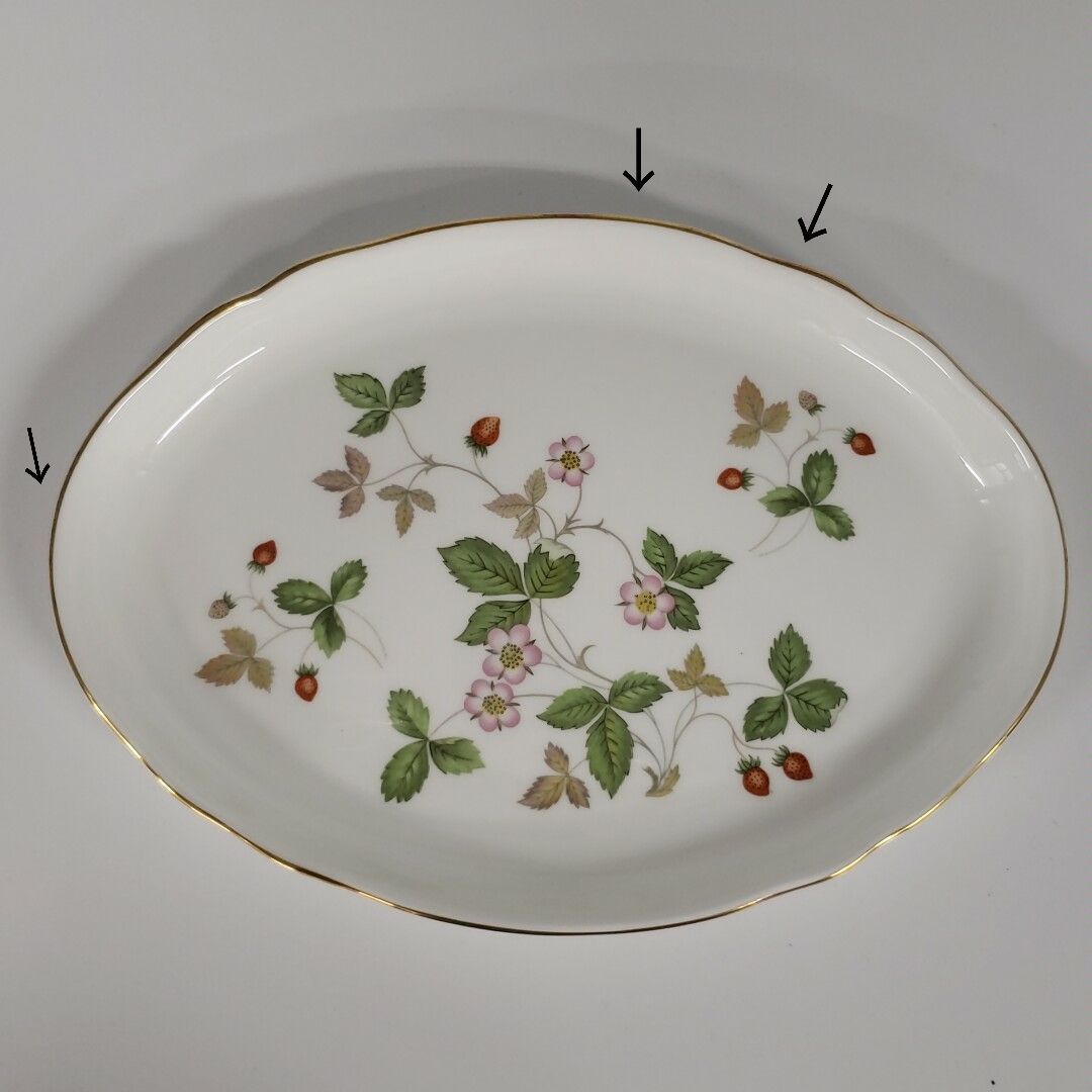 美品◇WEDGWOOD ワイルドストロベリー 楕円形プレート 23.5×17cm