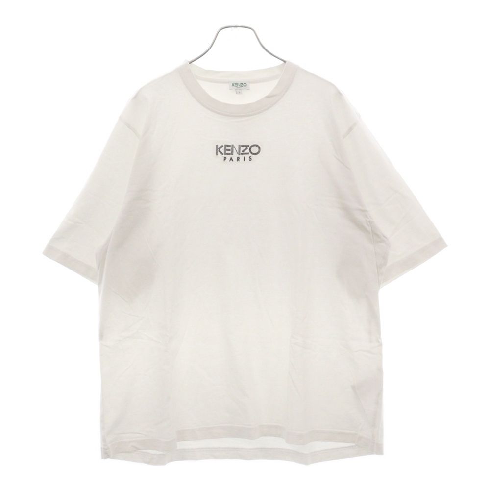 KENZO (ケンゾー) センターロゴ刺繍オーバーサイズ半袖Tシャツ ホワイト FA55TS5024AB