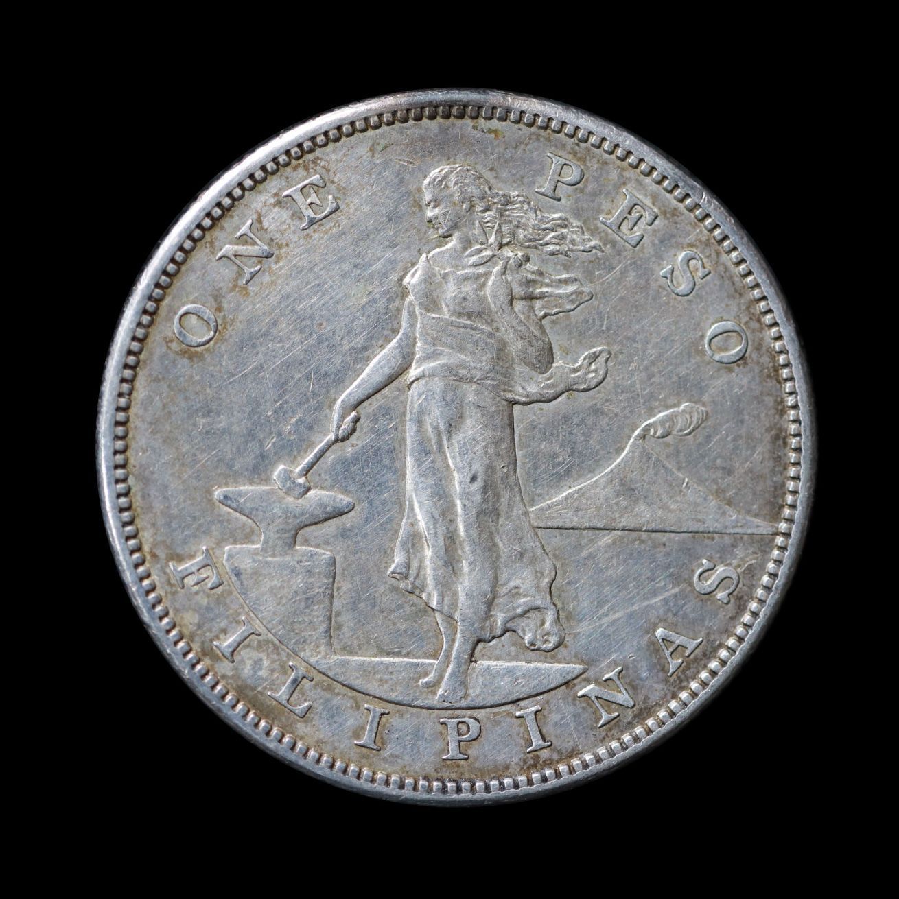 PHILIPPINES US Administration アメリカ統治下フィリピン Peso Large type 1904 銀貨