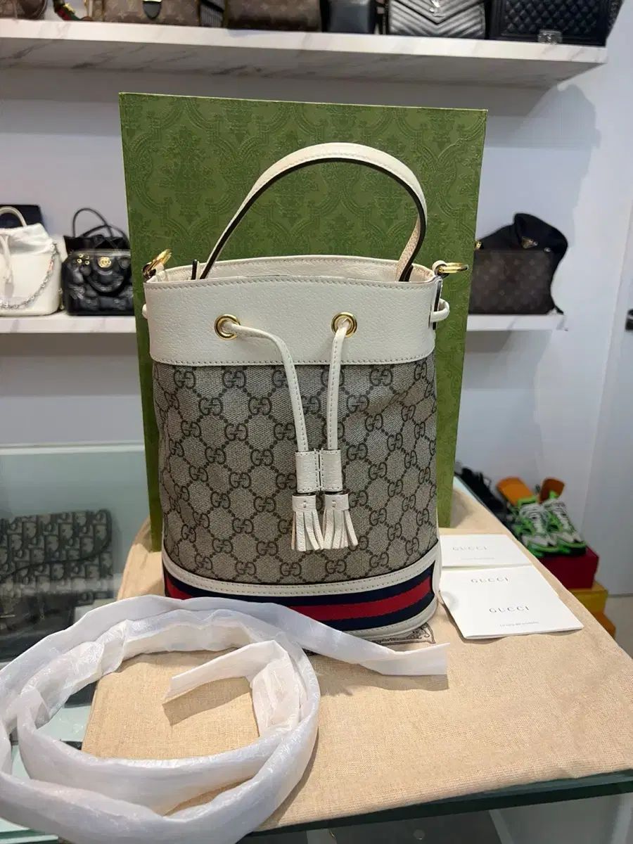 550621 GUCCI グッチ 女性 レディース オフィディア GG スモール バケットバッグ ホワイト
