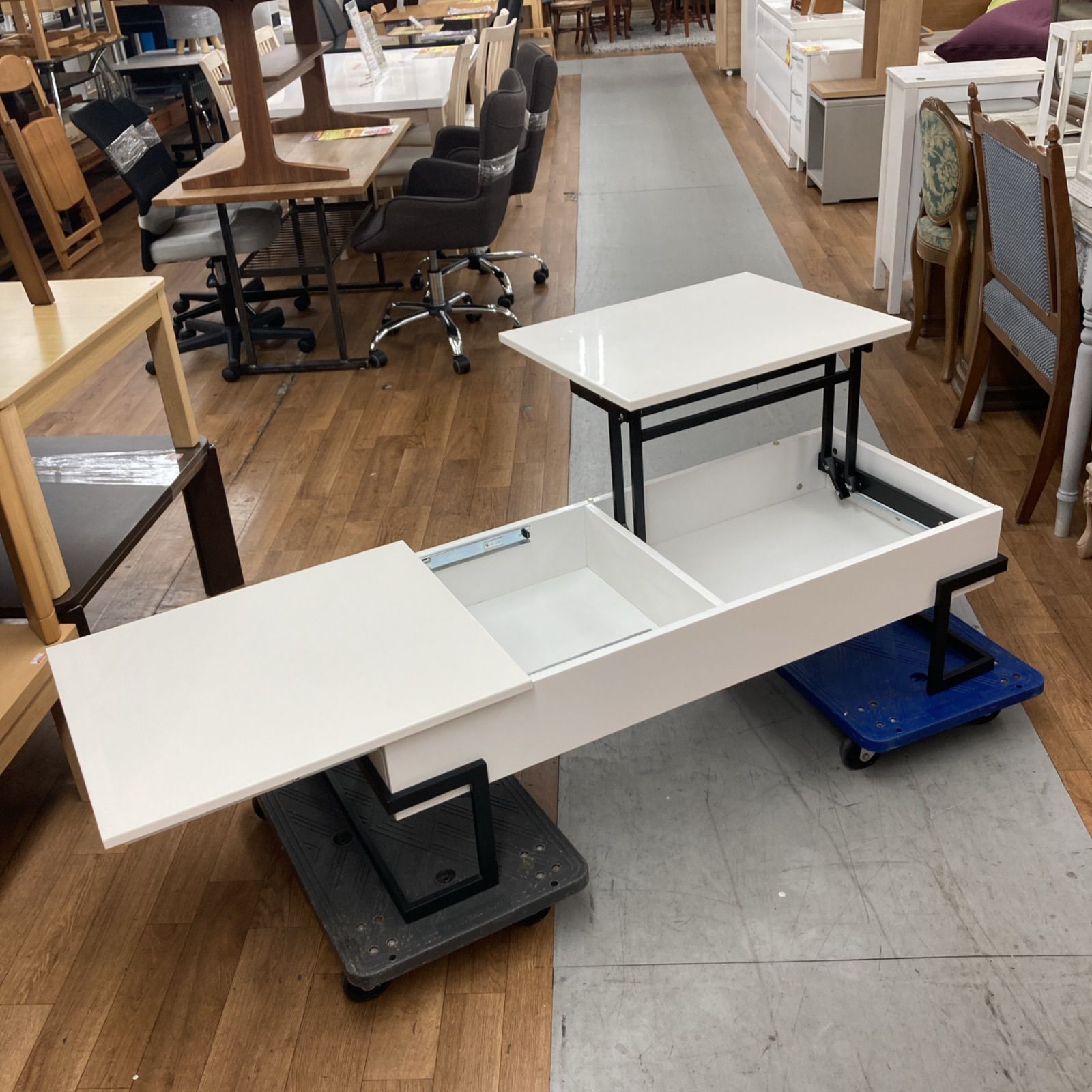 S365 リフトアップテーブル 昇降テーブル センターテーブル 幅120.5cm