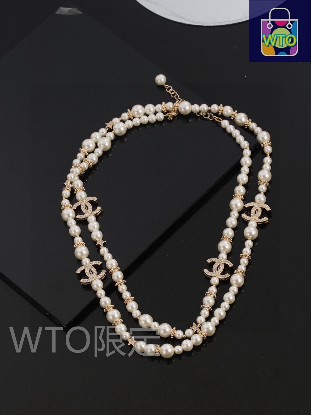 今日特価】Chanel シャネル ダブル C パールネックレス 最新