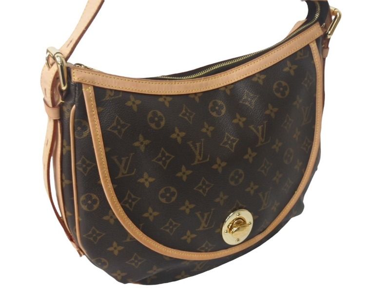 極美品 LOUIS VUITTON ルイヴィトン ショルダーバッグ M40075 トゥラムGM モノグラム ブラウン ゴールド金具 中古 4c068313