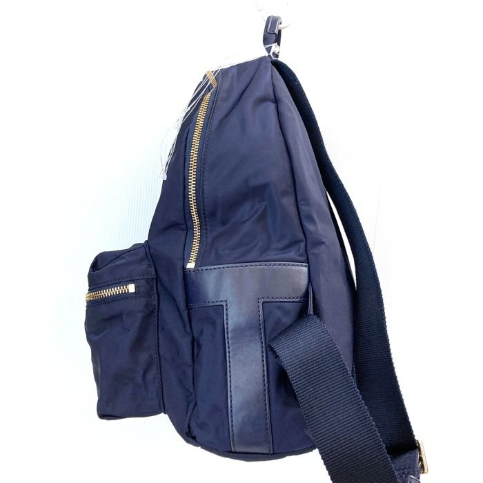 トリーバーチ ネイビー ナイロン バックパック　リュック ☆TORY BURCH トリーバーチ ナイロン レザー バックパック リュック