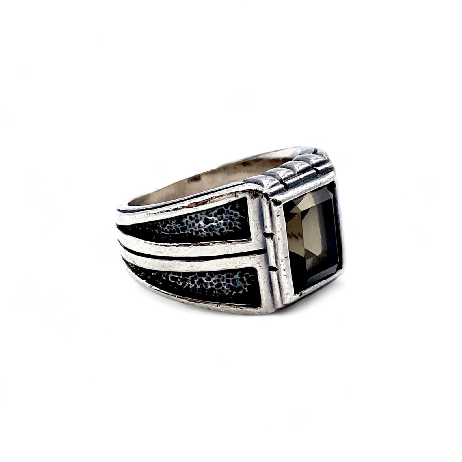 抜群の重厚感】スモーキークォーツ Silver 925 刻印 90s Vintage