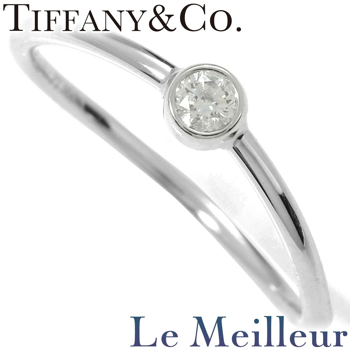 ティファニー ウェーブシングルロウ ダイヤリング Pt950 0076 TIFFANY&Co. ティファニー Tiffany&Co. ウェーブ シングルロウ