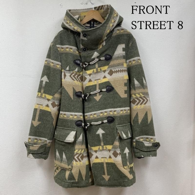 古着 コート FRONT STREET 8 ダッフル コート ジャケット アステカ オルテガ ネイティブ柄 ブランケット