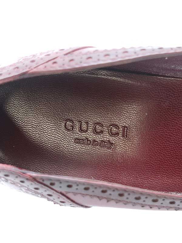 GUCCI グッチ GG メダリオン レザーパンプス ボルドー 38 - MODESCAPE