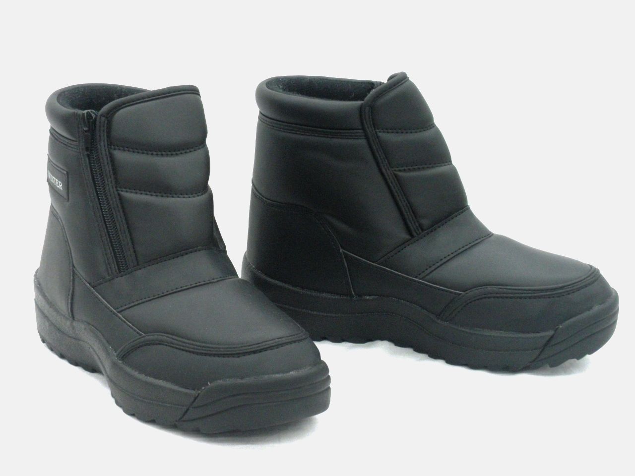 ノルディックブーツ ウインター 5694 ブラック 防寒ブーツ スパイク付き ファスナー付き ボア付き 軽量 WINTER メンズ