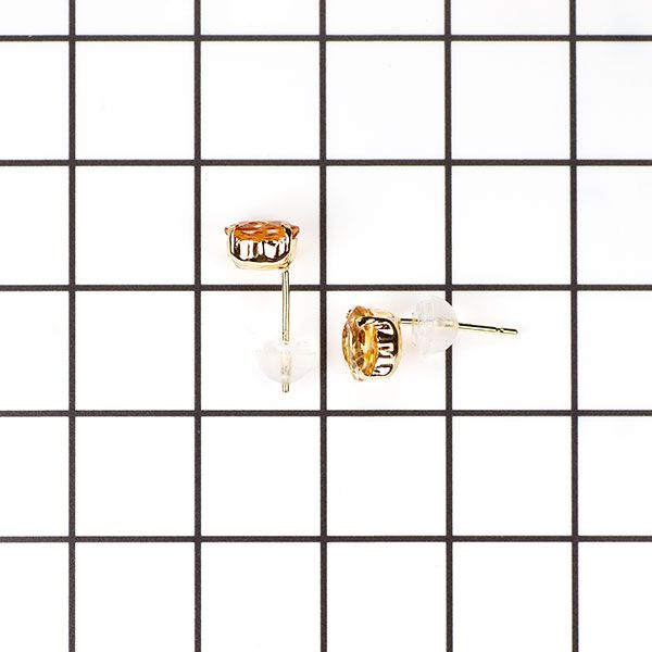 新品 K18YG インペリアル トパーズ ピアス 1.80ct スタッド