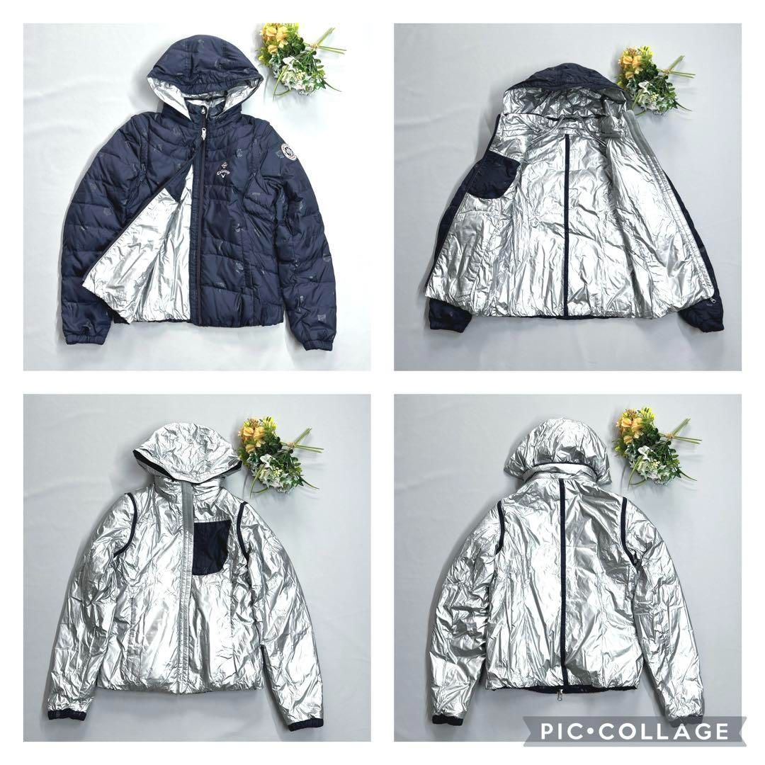 美品❗️キャロウェイ　S ダウンジャケット　リバーシブル　フード着脱　袖着脱 美品❗️キャロウェイS ダウンジャケットリバーシブルフード着脱