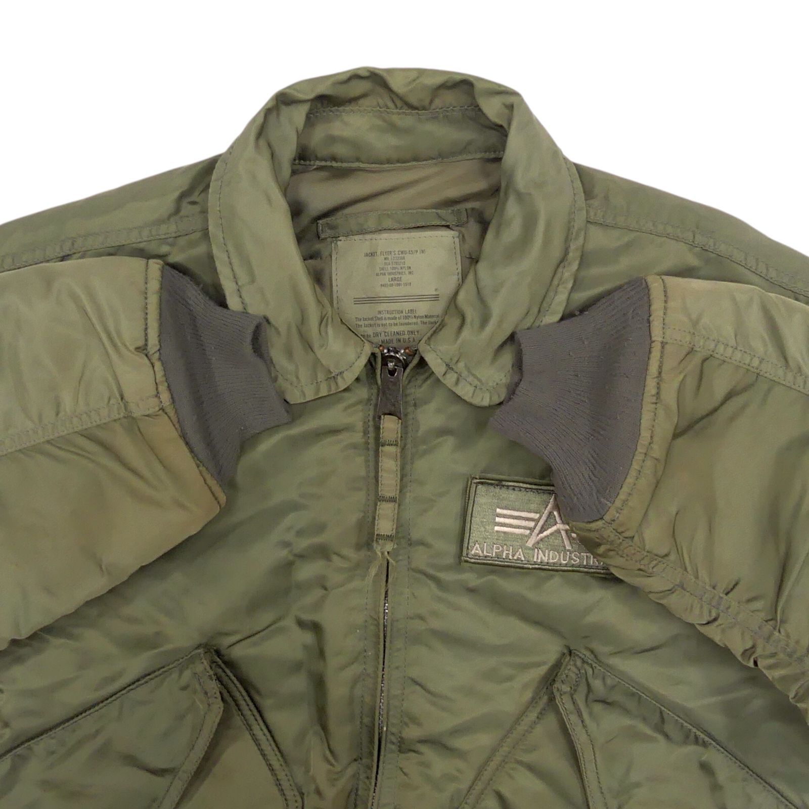 【USA製】90s古着 CWU-45P フライトジャケット　カーキ ALPHA CWU-45P フライトジャケット USA製 アルファ 90s カーキ
