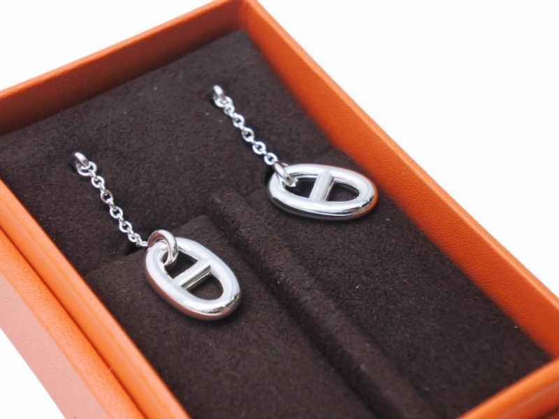 新品未使用 HERMES エルメス ファランドールMM イヤリング シルバー  