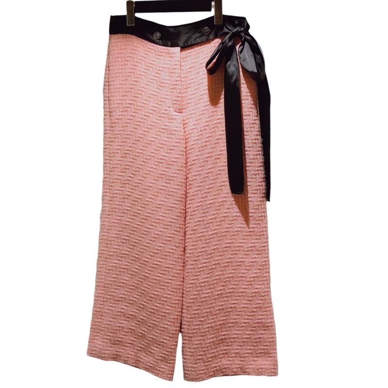 CHANEL ブラックツイードワイドパンツ シャネル CHANEL ツイードワイドパンツ パンツ - メルカリ