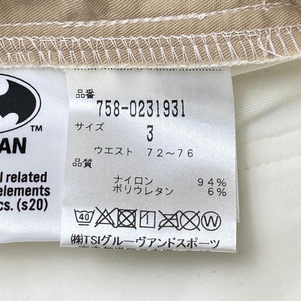 サイズ：3 MASTER BUNNY EDITION マスターバニーエディション ×BATMAN 10周年 ストレッチパンツ  ホワイト系 [240101500031] ゴルフウェア メンズ ストスト MASTER BUNNY EDITION マスターバニーエディション ×BATMAN 10