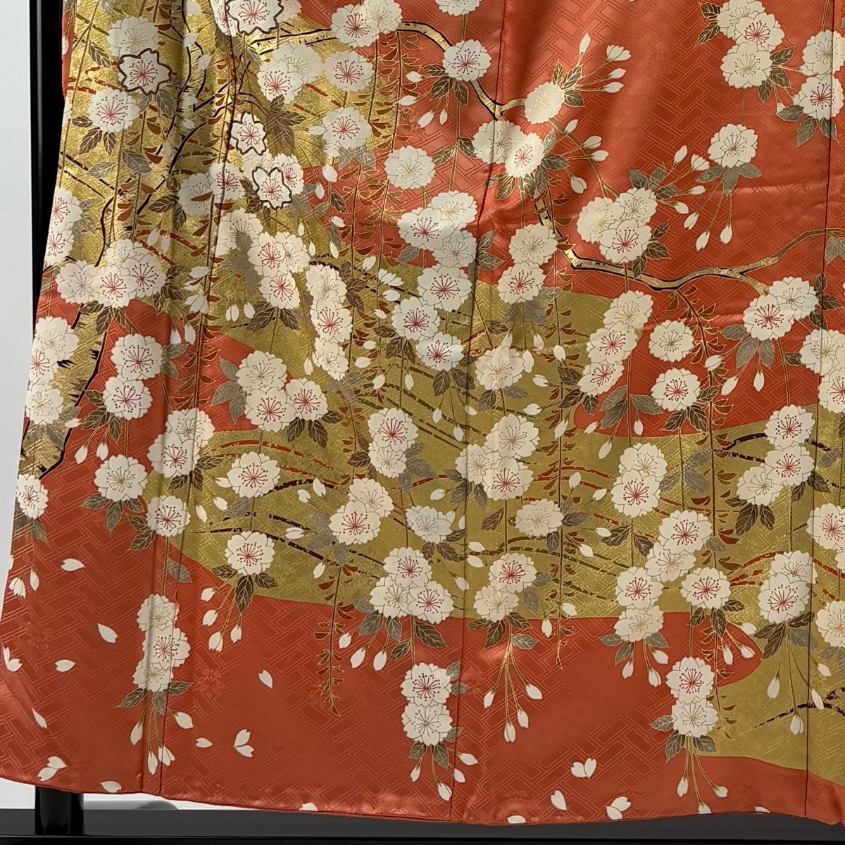振袖 身丈156cm 裄丈63.5cm S 袷 吾妻徳穂 落款 枝桜 霞 金糸