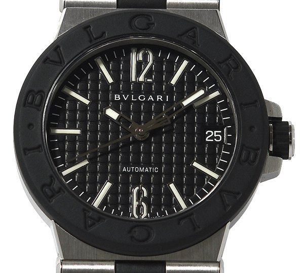 【美品】◆LCV38 ◆ブルガリ◆ディアゴノ◆38mm◆自動巻き◆時計◆黒 トケマー:BVLGARI DIAGONO SPORTS ブルガリ ディアゴノ スポーツ