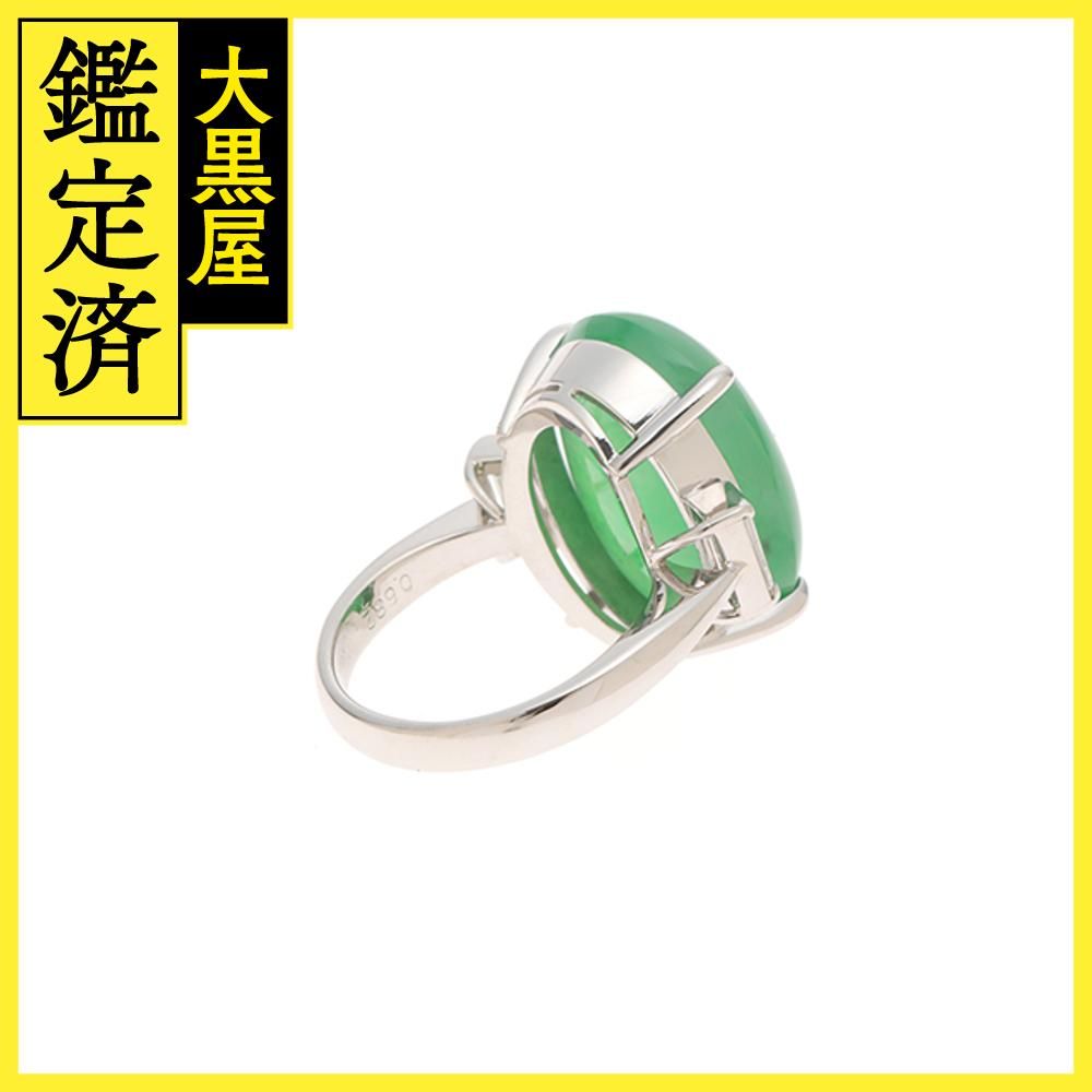 pt900 翡翠リング　ジャンク品　中古品 Pt900 翡翠 ダイヤモンド リング D0.81ct ソーティング付属 K18