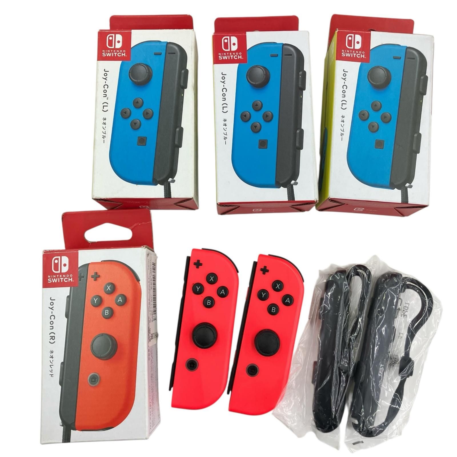 186000 現状品 Nintendo 任天堂 ニンテンドウ Nintendo Switch ニンテンドースイッチ ジョイコン HAC-015 HAC-016 ネオンレッド ブルー 6点まとめ売り
