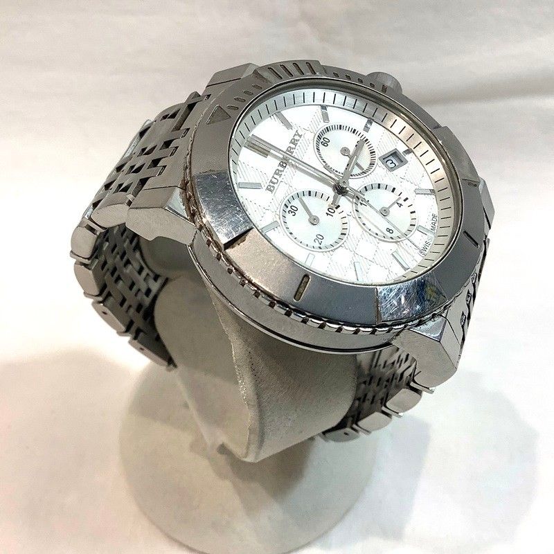希少】BURBERRY バーバリー 腕時計 BU2303 クロノグラフ 白調