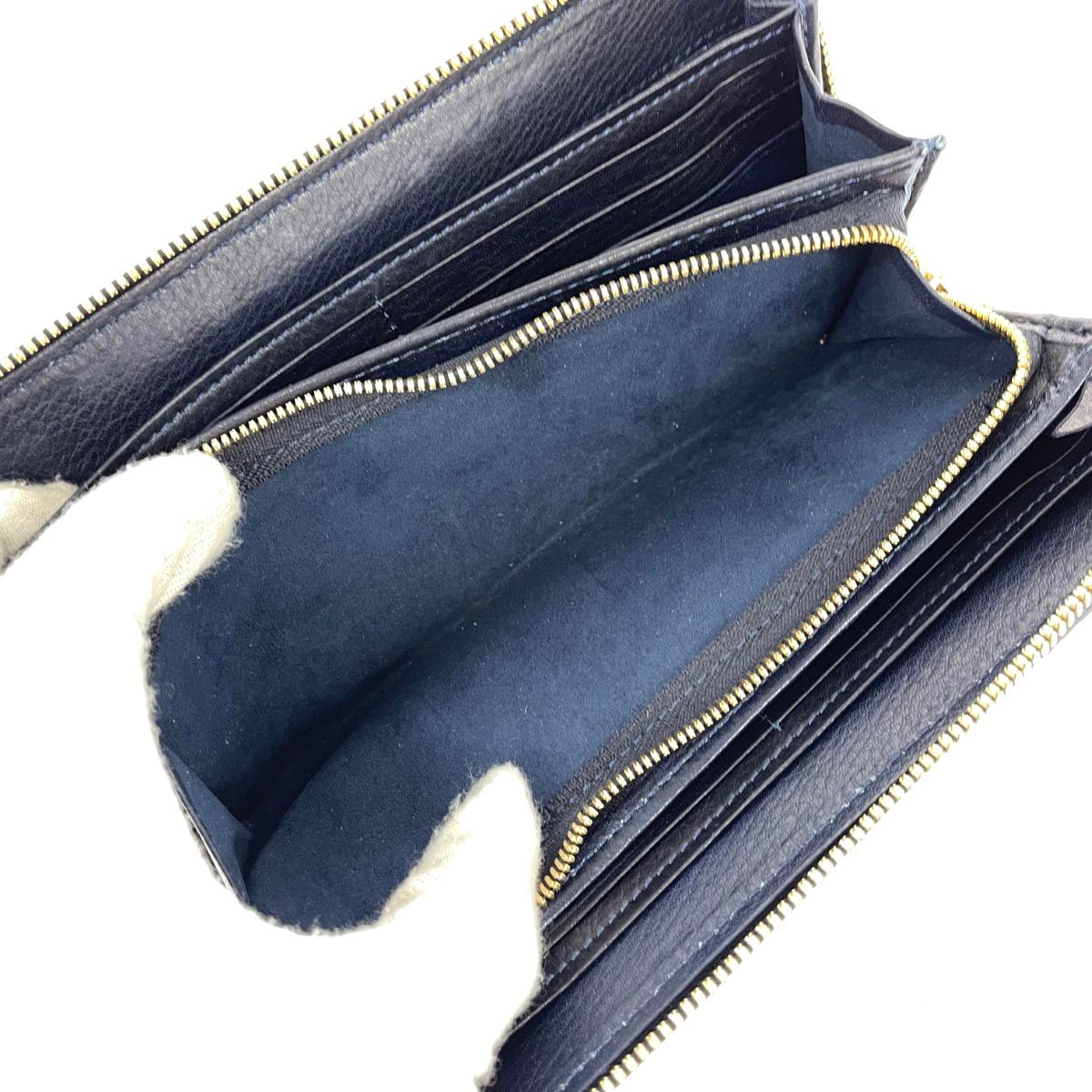 未使用】バギーポート　長財布　ラウンドファスナー　レザー　藍染め　ネイビー BAGGY PORT バギーポート ラウンドファスナー長財布 藍染め/パイソン