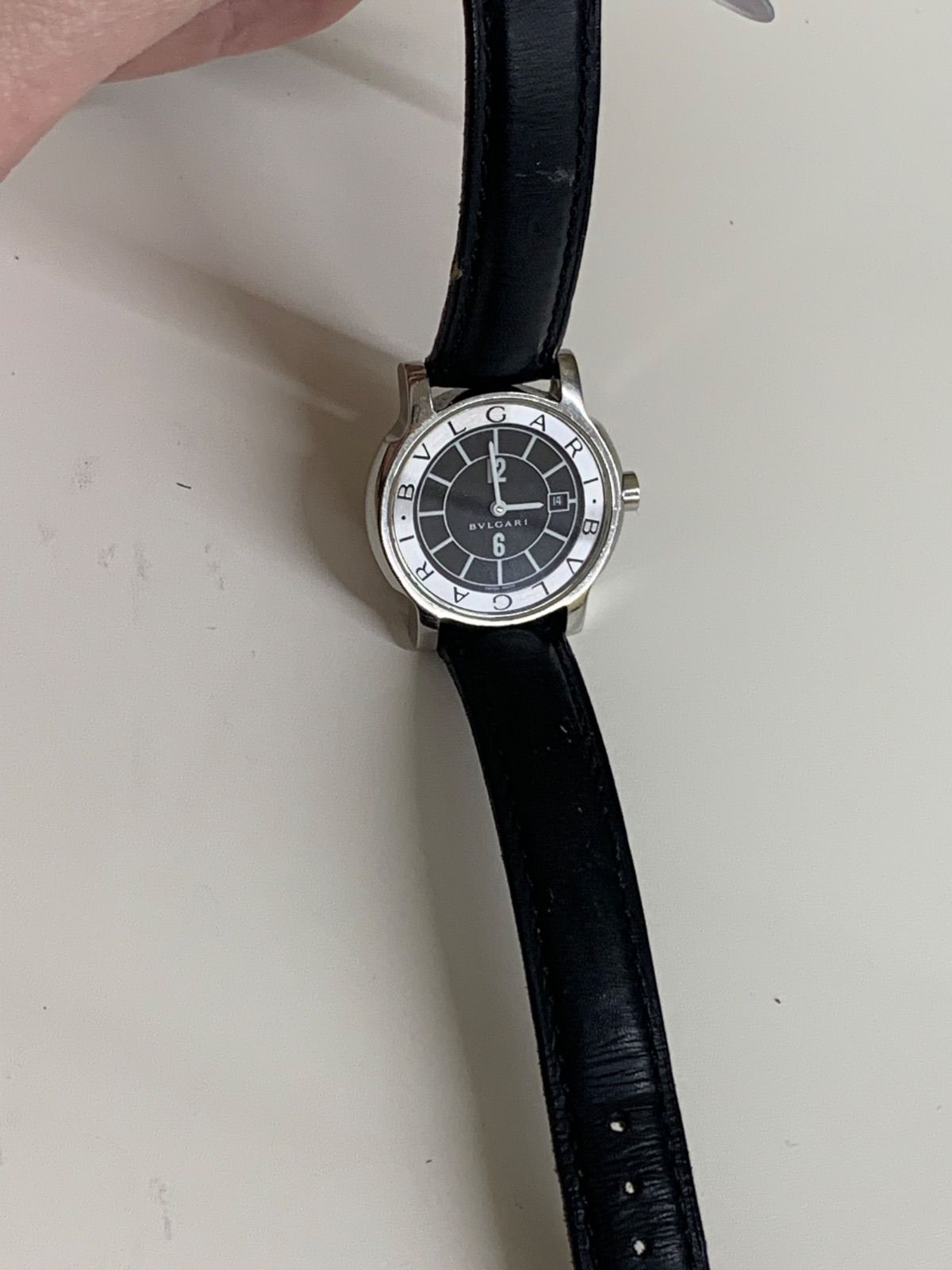 出産祝いなども豊富 ソロテンポ BVLGARI】ブルガリ 腕時計 ST29 ブラック文字盤 ソロテンポ