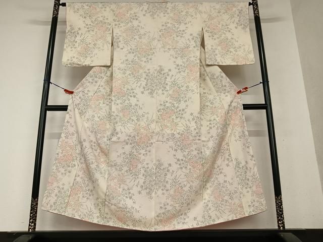 平和屋着物○お召 亀甲文様 正絹 逸品 AAAX0693zg