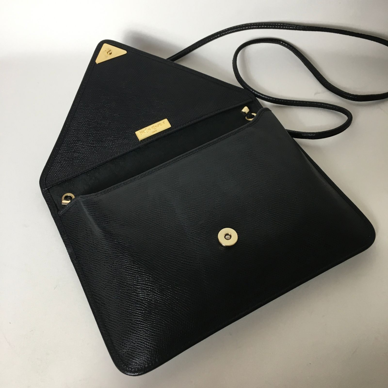 2509-45｜美品｜イヴサンローラン ショルダーバッグ ブラック YSLロゴ サンローランパリ ショルダーバッグ カイア YSLロゴ モノグラム