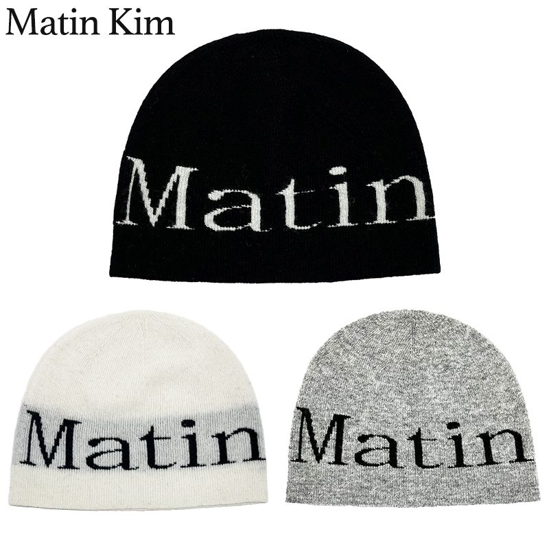 Matin Kim ニット帽 マーティンキム LOGO JACQUARD ショート ビーニー ロゴ 韓国 K-POP 芸能人 アイドル愛用 レディース MATIN KIM [衣類] ユ00582