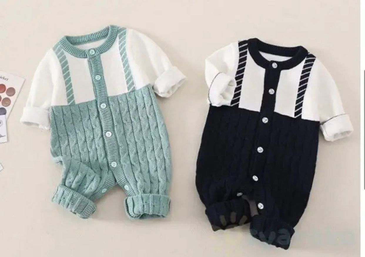 上品 選べる2色 ニット 長袖 ベビー服 新生児 ロンパース kids-nurie.com