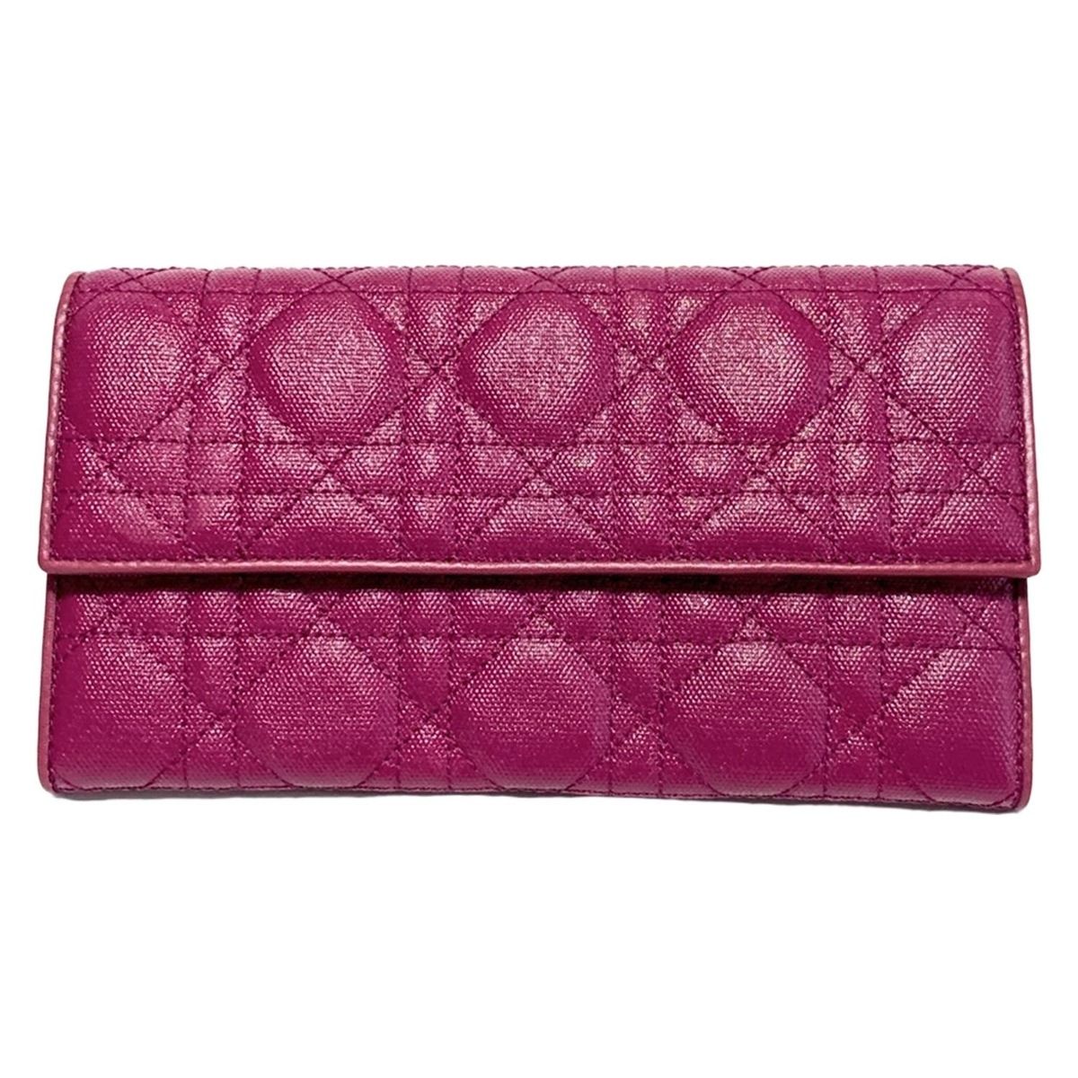 DIOR|ChristianDior ディオール|クリスチャンディオール 長財布 レディディオール パープル レザー