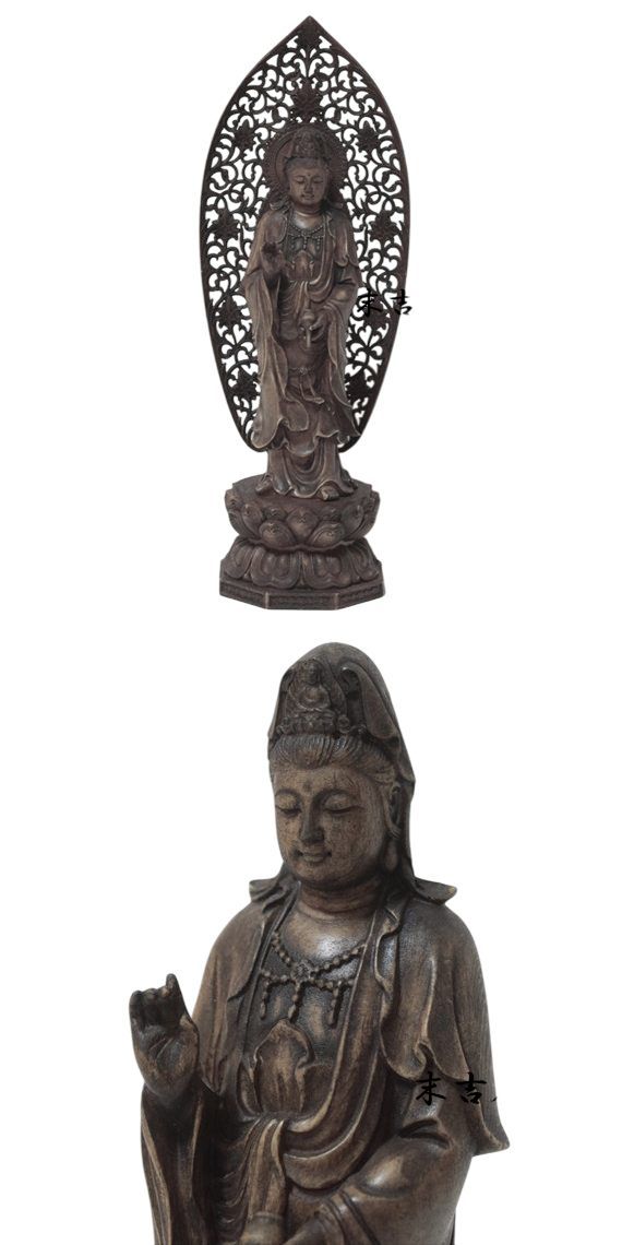 仏教美術 木彫 観音菩薩像 仏像 Amazon.co.jp: 彫刻 中華風観音菩薩仏木置物工芸彫刻家の装飾