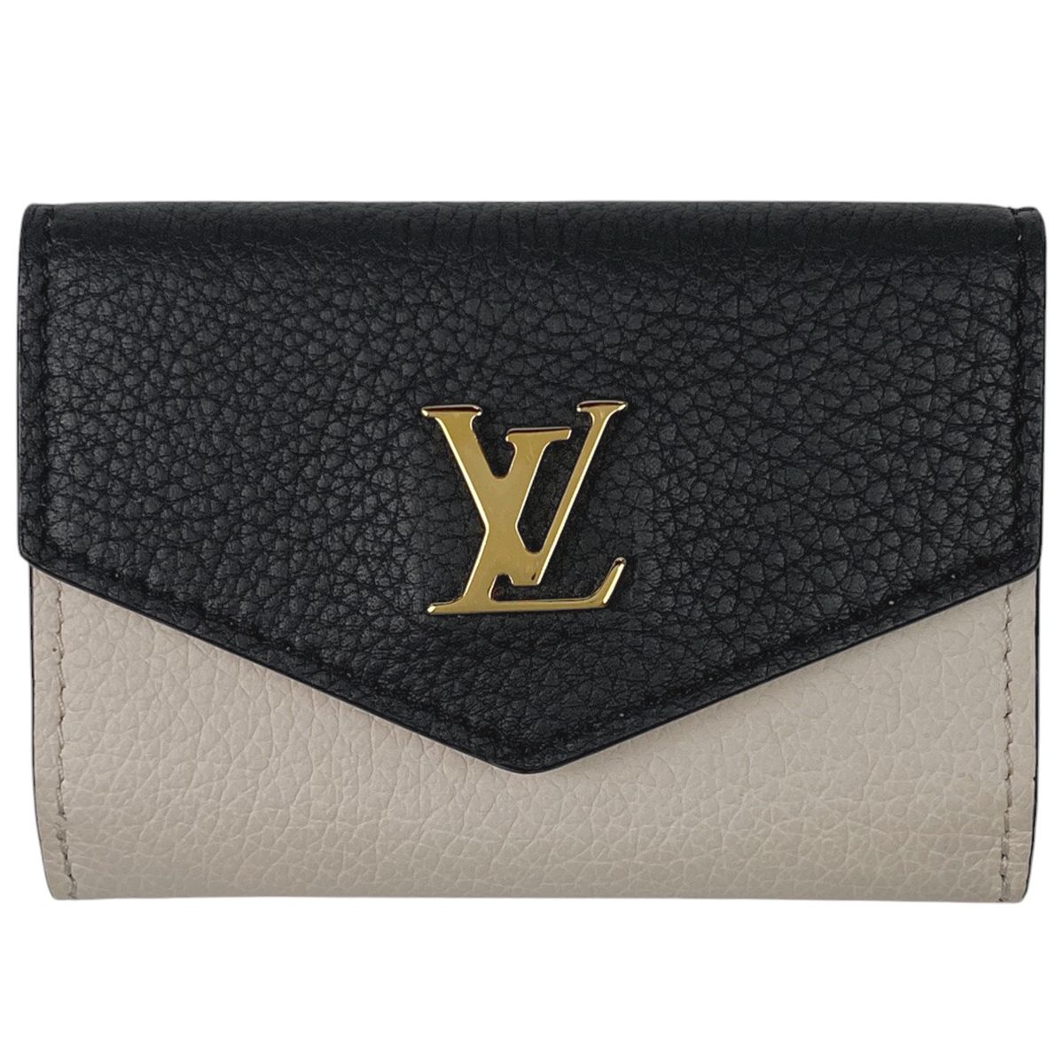 ルイ ヴィトン Louis Vuitton ポルトフォイユ ロック ミニ 札入れ 小銭入れ 三つ折り財布 レザー ベージュ ブラック ピンク M80984 レディース