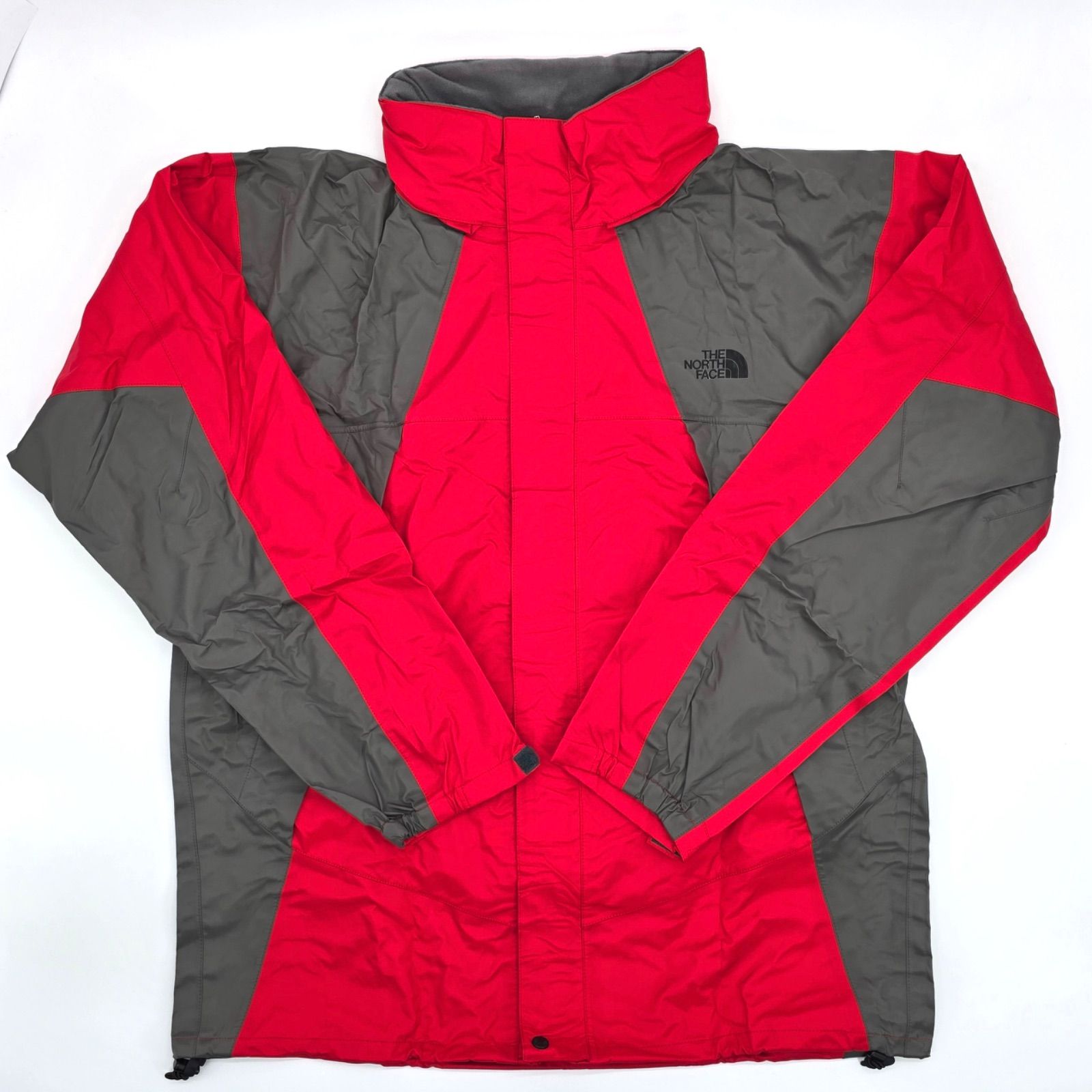 THE NORTH FACE ザ ノース フェイス NP-10206 レインテックス ナイロンジャケット パンツ LL 上下 セットアップ レッド グレー系 GORE-TEX 保存袋