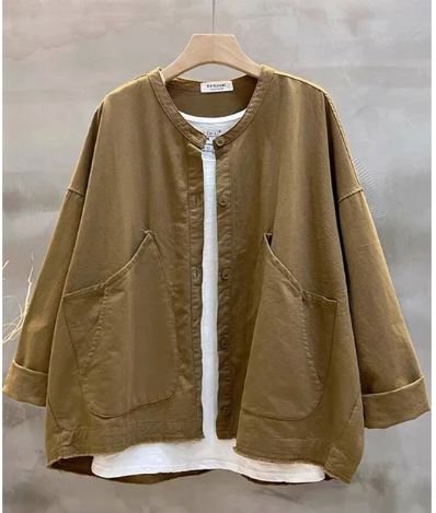 ジャケット レディース 春 秋 薄手 綿混 ショート丈 ノー ジャケット 長袖 コート アウター 羽織り トップス カーディガン とろみコート コットン 着回し力 着痩せ 体型カバー シンプル カジュアル おしゃれ 無地 冷房対策 通勤 OL