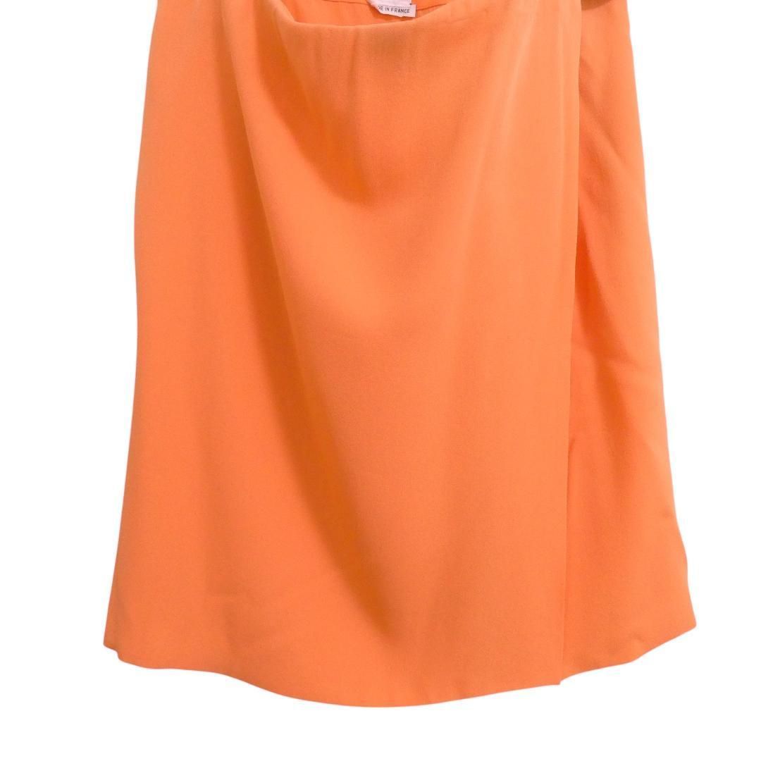 美品 HERMES エルメス サイズ38 羊革 レザーベルト シルク100％ 膝丈