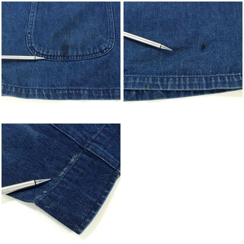 90s   Jeans カバーオール L 90's 濃紺デニム カバーオール デニムジャケット トリプルステッチ