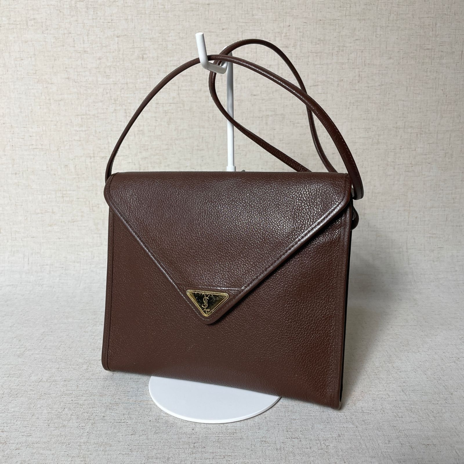 2504-8｜美品｜イヴサンローラン ショルダーバッグ ブラウン YSLロゴ