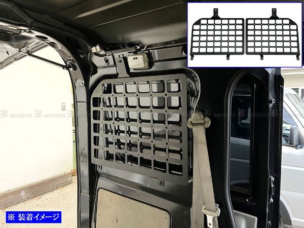 エブリイバン DA17V ステンレスサイドストレージパネル 2PC 黒