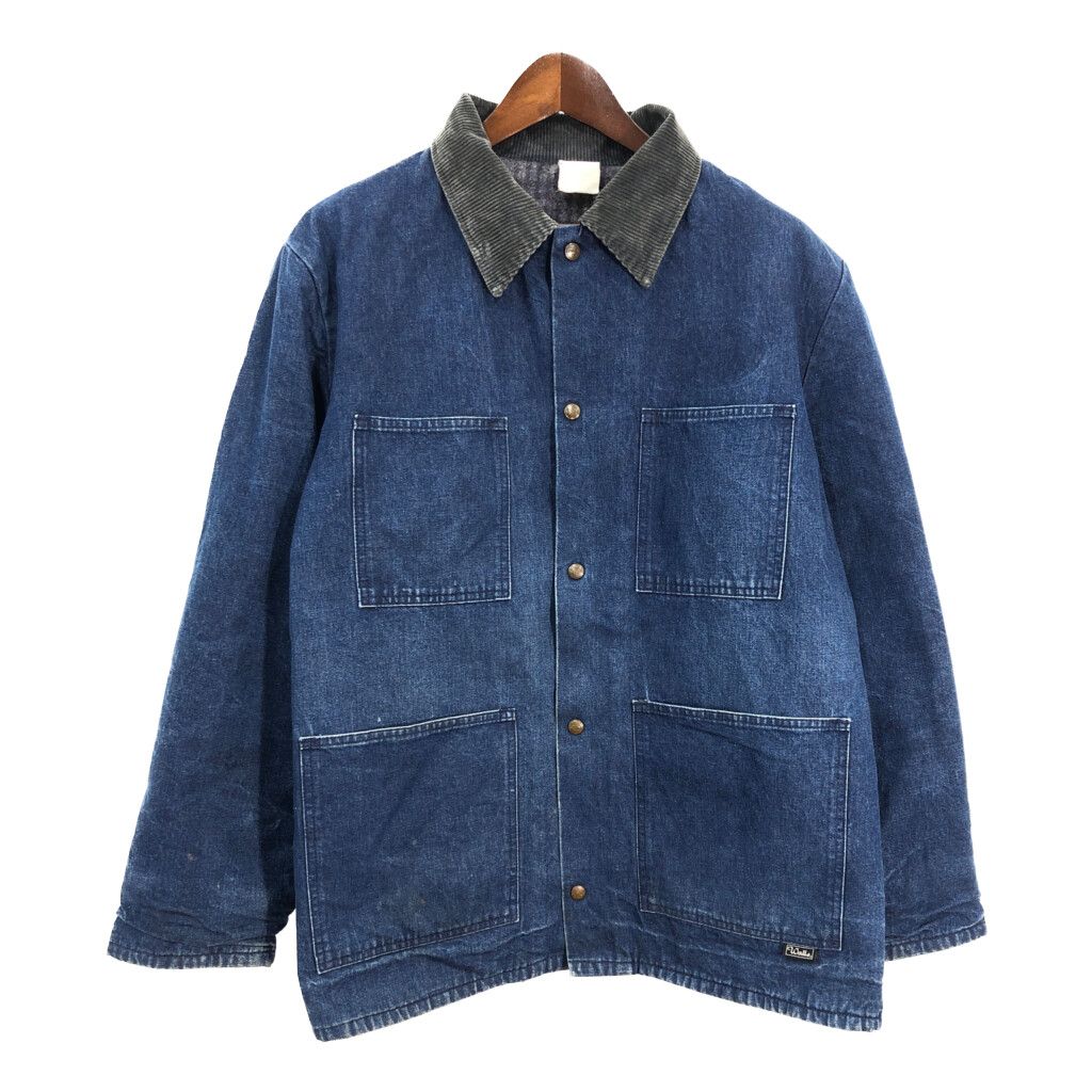 90年代 Walls カバーオール デニムジャケット ブルー (メンズ L相当) 中古 古着 S4334