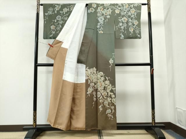 平和屋着物●訪問着　作家物　手描き　辻が花　暈し染め　金彩　正絹　逸品　CAAS7134yc 平和屋着物○訪問着 作家物 手描き 辻が花 暈し染め 金彩 正絹 逸品