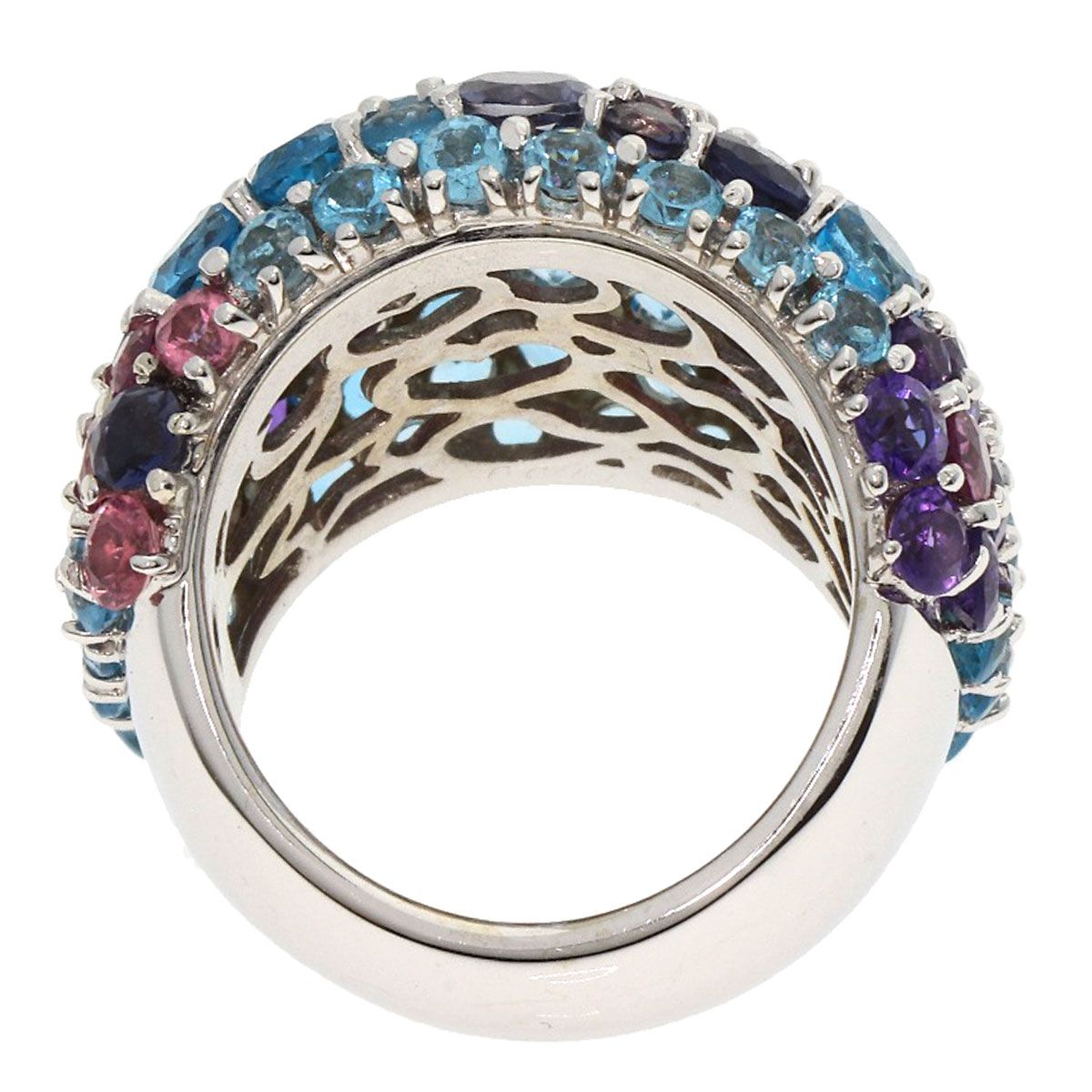 Ponte Vecchio K18WG フラワーダイヤモンドリング　10号 Ponte Vecchio（ポンテヴェキオ） フラワー ダイヤモンド リング・指輪