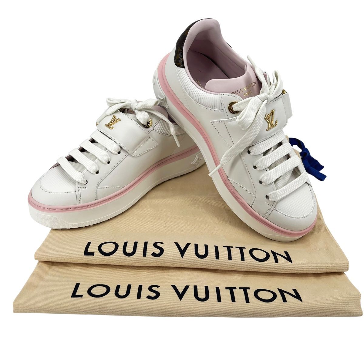 ミルク ルイヴィトン タイムアウトライン スニーカー サイズ 未使用級】LOUIS VUITTON ルイヴィトン タイムアウトライン