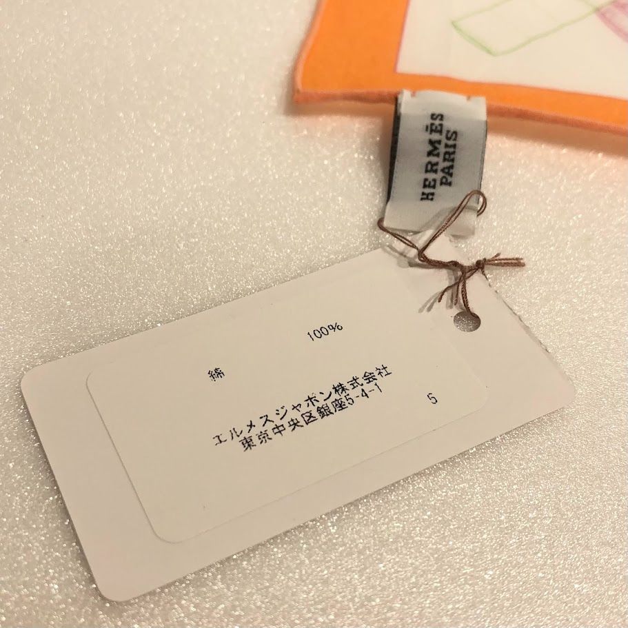 HERMES エルメス ハンカチ Eperon d'Or エプロンドール 紙タグ付 箱